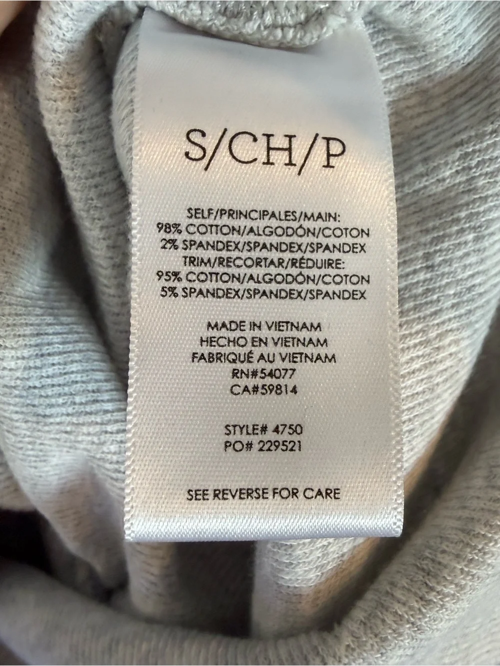 CAbi Light Gray Long-Sleeve Ruched Crewneck Top